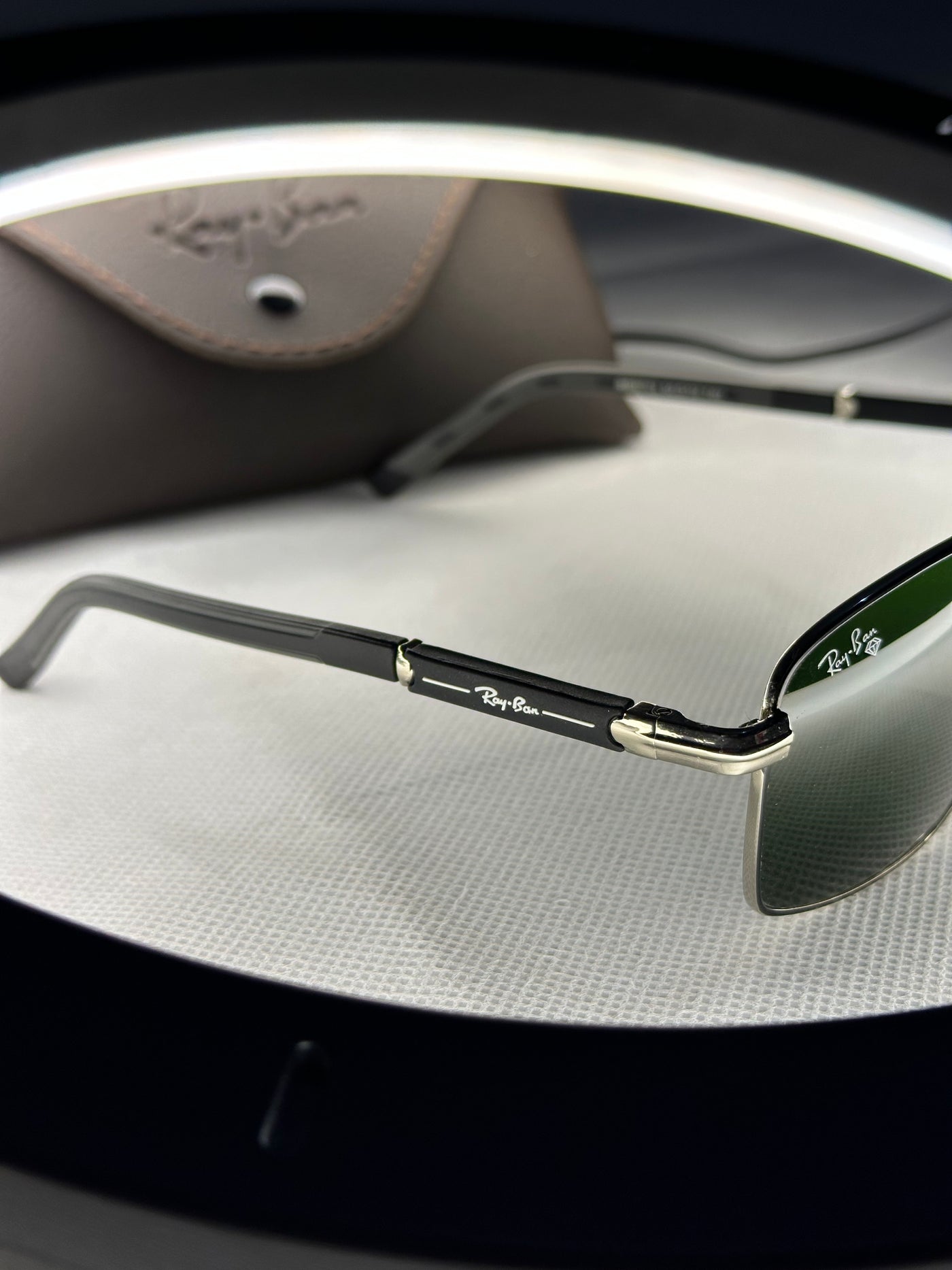 RAYBAN SILVER GREEN PILOT